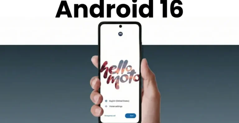 Motorola Razr 50 Ultra dengan layar menampilkan antarmuka Android 16 yang baru diupdate