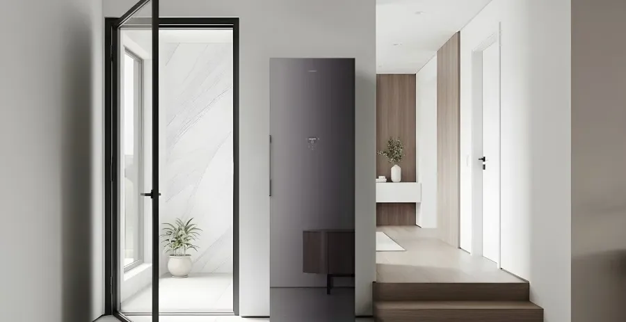 Samsung Bespoke AI Laundry Combo 2026 dengan pintu terbuka otomatis