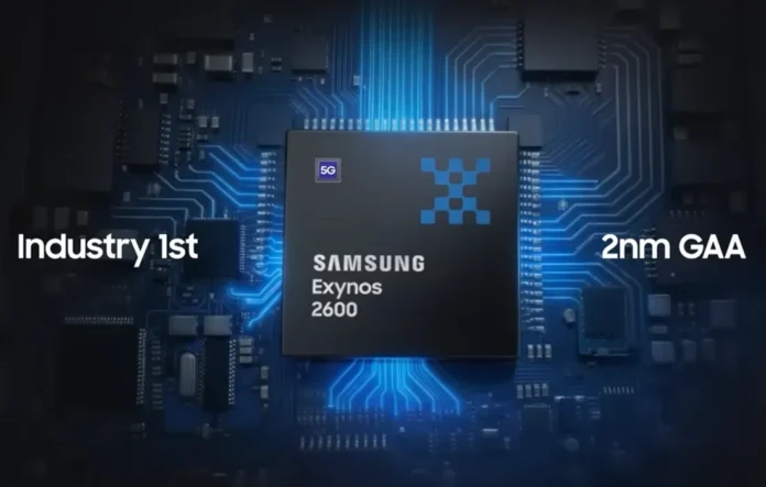 Ilustrasi chipset Samsung Exynos 2600, prosesor mobile 2 nanometer pertama di dunia yang diluncurkan resmi untuk smartphone flagship.