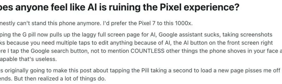 Ilustrasi antarmuka Google Pixel yang menunjukkan overlay AI dan menu yang kompleks