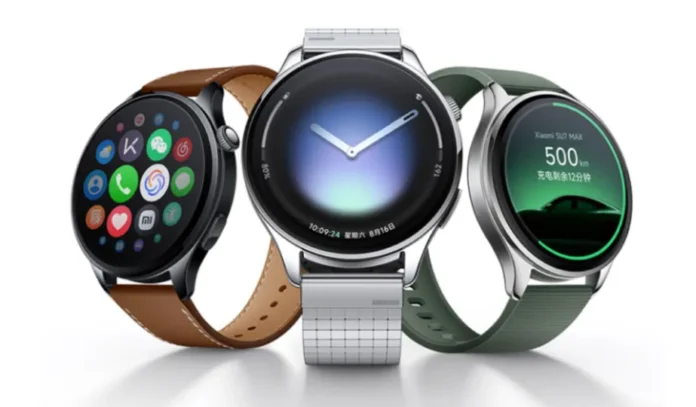 Xiaomi Watch 5 smartwatch dengan layar AMOLED dan strap premium di pergelangan tangan