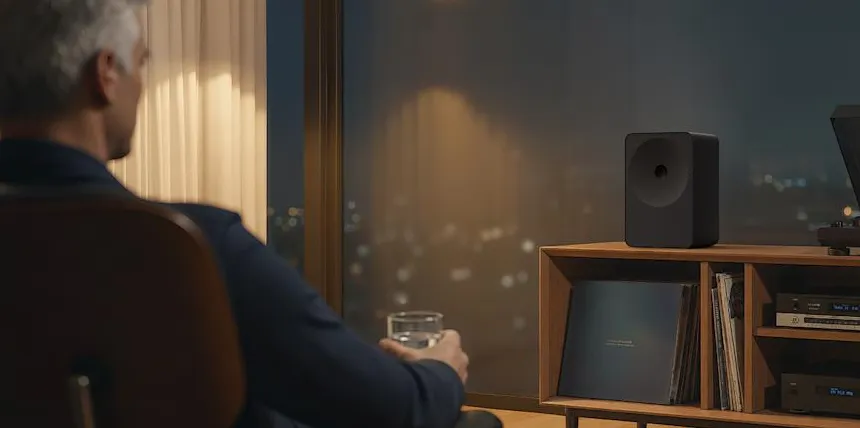 The Samsung Music Studio 7 in a living room.